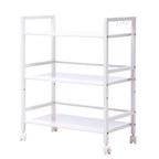Chariot de rangement multi-usage à roulettes à 3 niveaux pour cuisine et salle de bain avec étagères élargies