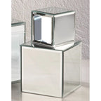 Présentoirs surélevés carrés en verre miroir – Clair et fumé, lot de 3 ou 4