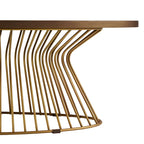 Table basse ovale moderne du milieu du siècle – Plateau bronze doré et piètement filaire bronze antique