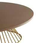 Table basse ovale moderne du milieu du siècle – Plateau bronze doré et piètement filaire bronze antique