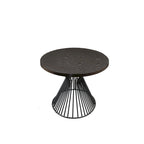 Table basse ovale moderne du milieu du siècle – Plateau bronze doré et piètement filaire bronze antique