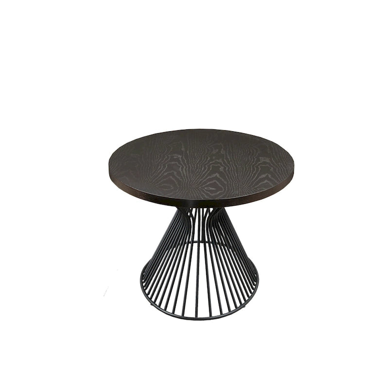 Table basse ovale moderne du milieu du siècle – Plateau bronze doré et piètement filaire bronze antique