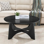 Table basse ronde en bois de 36 po pour salon