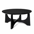 Table basse ronde en bois de 36 po pour salon