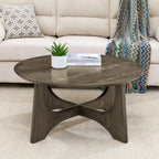 Table basse ronde en bois de 36 po pour salon