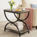 Table d'appoint métallique à 2 niveaux – Table de chevet, table de canapé et table d'appoint (23"H)