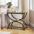 Table d'appoint métallique à 2 niveaux – Table de chevet, table de canapé et table d'appoint (23"H)