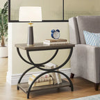 Table d'appoint métallique à 2 niveaux – Table de chevet, table de canapé et table d'appoint (23"H)