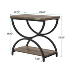 Table d'appoint métallique à 2 niveaux – Table de chevet, table de canapé et table d'appoint (23"H)