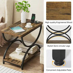 Table d'appoint métallique à 2 niveaux – Table de chevet, table de canapé et table d'appoint (23"H)