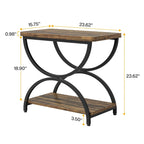Table d'appoint métallique à 2 niveaux – Table de chevet, table de canapé et table d'appoint (23"H)