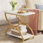 Table d'appoint métallique à 2 niveaux – Table de chevet, table de canapé et table d'appoint (23"H)