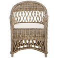 Fauteuil club en rotin Kubu naturel Spyrini – Tissage ouvert, intérieur/véranda (66 cm L x 68,5 cm P x 91,5 cm H)