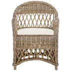 Fauteuil club en rotin Kubu naturel Spyrini – Tissage ouvert, intérieur/véranda (66 cm L x 68,5 cm P x 91,5 cm H)
