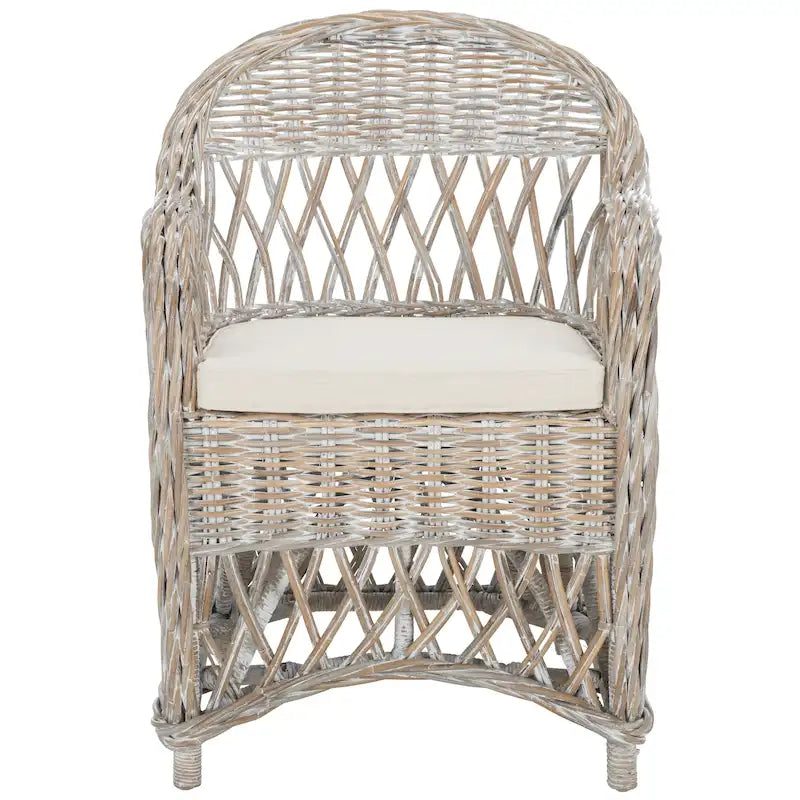 Fauteuil club en rotin Kubu naturel Spyrini – Tissage ouvert, intérieur/véranda (66 cm L x 68,5 cm P x 91,5 cm H)