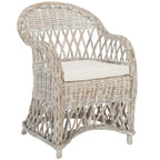 Fauteuil club en rotin Kubu naturel Spyrini – Tissage ouvert, intérieur/véranda (66 cm L x 68,5 cm P x 91,5 cm H)