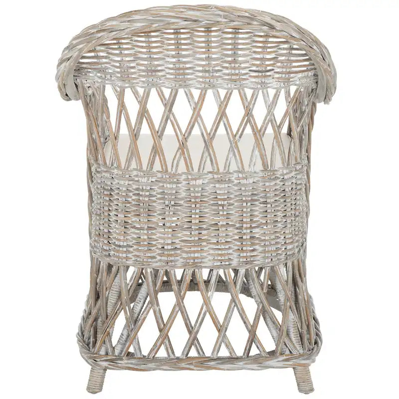 Fauteuil club en rotin Kubu naturel Spyrini – Tissage ouvert, intérieur/véranda (66 cm L x 68,5 cm P x 91,5 cm H)