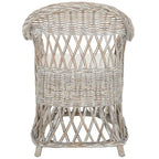Fauteuil club en rotin Kubu naturel Spyrini – Tissage ouvert, intérieur/véranda (66 cm L x 68,5 cm P x 91,5 cm H)