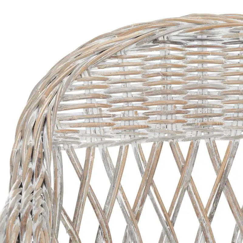 Fauteuil club en rotin Kubu naturel Spyrini – Tissage ouvert, intérieur/véranda (66 cm L x 68,5 cm P x 91,5 cm H)
