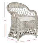 Fauteuil club en rotin Kubu naturel Spyrini – Tissage ouvert, intérieur/véranda (66 cm L x 68,5 cm P x 91,5 cm H)