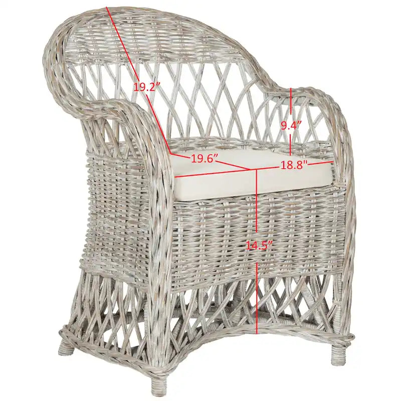 Fauteuil club en rotin Kubu naturel Spyrini – Tissage ouvert, intérieur/véranda (66 cm L x 68,5 cm P x 91,5 cm H)
