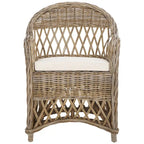 Fauteuil club en rotin Kubu naturel Spyrini – Tissage ouvert, intérieur/véranda (66 cm L x 68,5 cm P x 91,5 cm H)