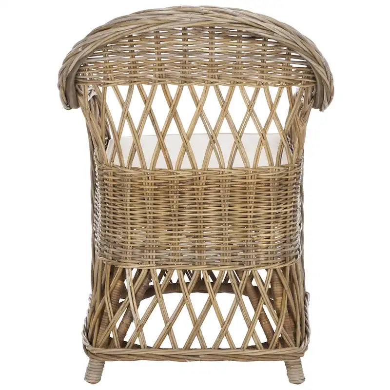 Fauteuil club en rotin Kubu naturel Spyrini – Tissage ouvert, intérieur/véranda (66 cm L x 68,5 cm P x 91,5 cm H)