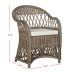 Fauteuil club en rotin Kubu naturel Spyrini – Tissage ouvert, intérieur/véranda (66 cm L x 68,5 cm P x 91,5 cm H)