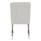 Chaise d'appoint capitonnée Glam avec pieds en chrome poli – Revêtement aspect cuir (19"L x 23"P x 35"H)