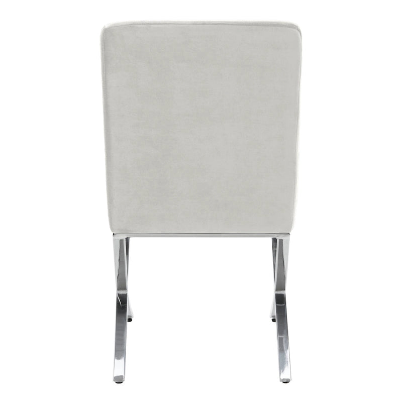 Chaise d'appoint capitonnée Glam avec pieds en chrome poli – Revêtement aspect cuir (19"L x 23"P x 35"H)
