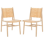 Chaise de salle à manger en rotin côtier avec structure en bois naturel – Lot de 2 (63,5 cm l. x 50,8 cm P x 88,9 cm H)