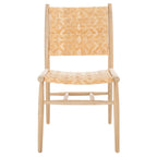 Chaise de salle à manger en rotin côtier avec structure en bois naturel – Lot de 2 (63,5 cm l. x 50,8 cm P x 88,9 cm H)