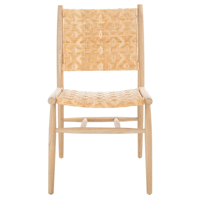 Chaise de salle à manger en rotin côtier avec structure en bois naturel – Lot de 2 (63,5 cm l. x 50,8 cm P x 88,9 cm H)