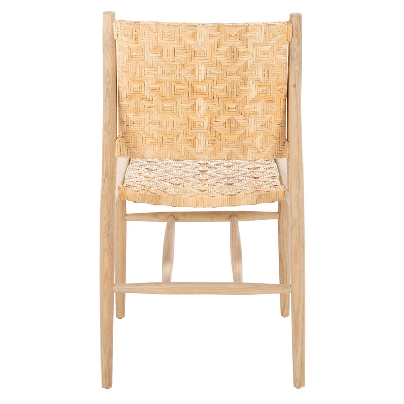 Chaise de salle à manger en rotin côtier avec structure en bois naturel – Lot de 2 (63,5 cm l. x 50,8 cm P x 88,9 cm H)