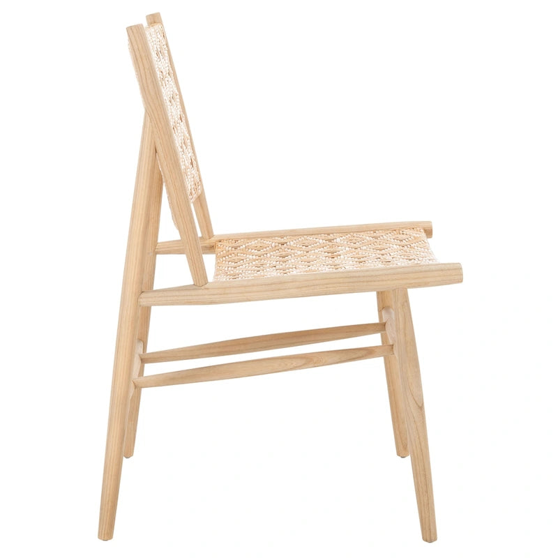 Chaise de salle à manger en rotin côtier avec structure en bois naturel – Lot de 2 (63,5 cm l. x 50,8 cm P x 88,9 cm H)