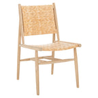 Chaise de salle à manger en rotin côtier avec structure en bois naturel – Lot de 2 (63,5 cm l. x 50,8 cm P x 88,9 cm H)