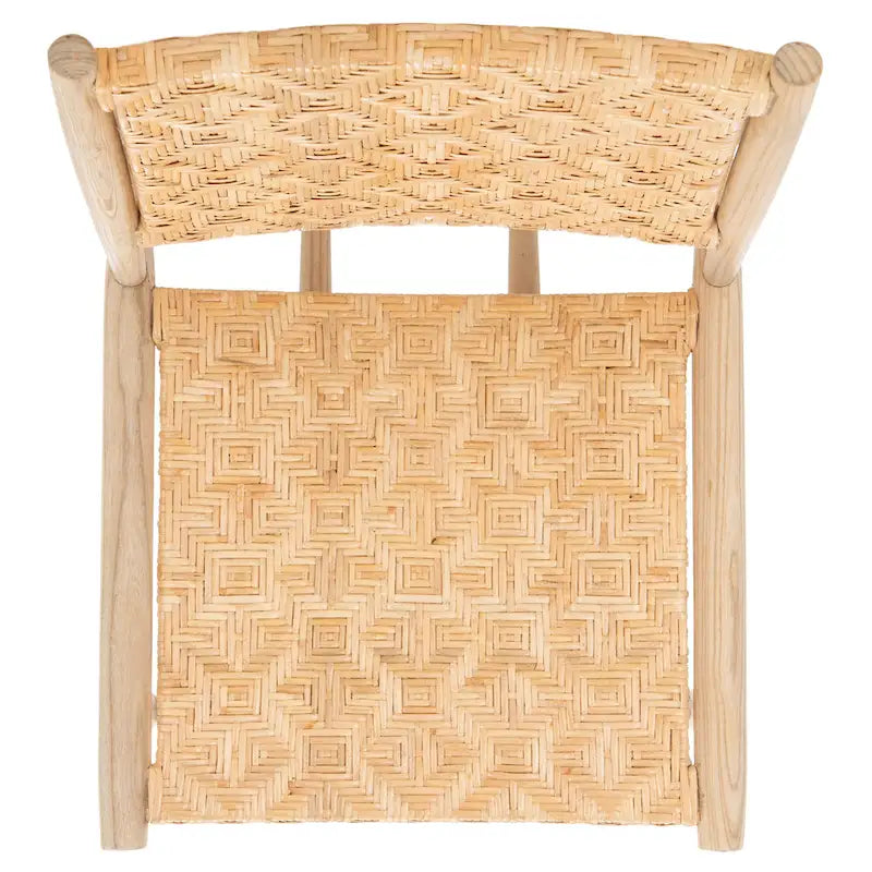 Chaise de salle à manger en rotin côtier avec structure en bois naturel – Lot de 2 (63,5 cm l. x 50,8 cm P x 88,9 cm H)