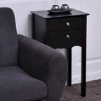 Table d'appoint avec 2 tiroirs - Noir - 16,0 x 13,0 x 30,0 (L x l x H)
