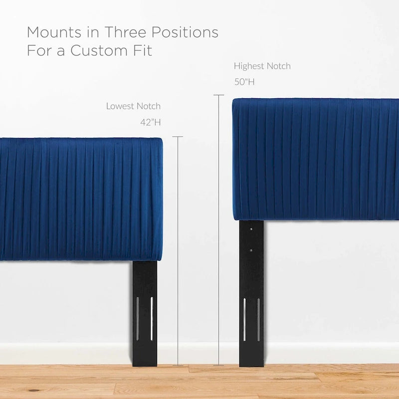 Tête de lit Eloise capitonnée en velours haute performance pour lit double/grand lit