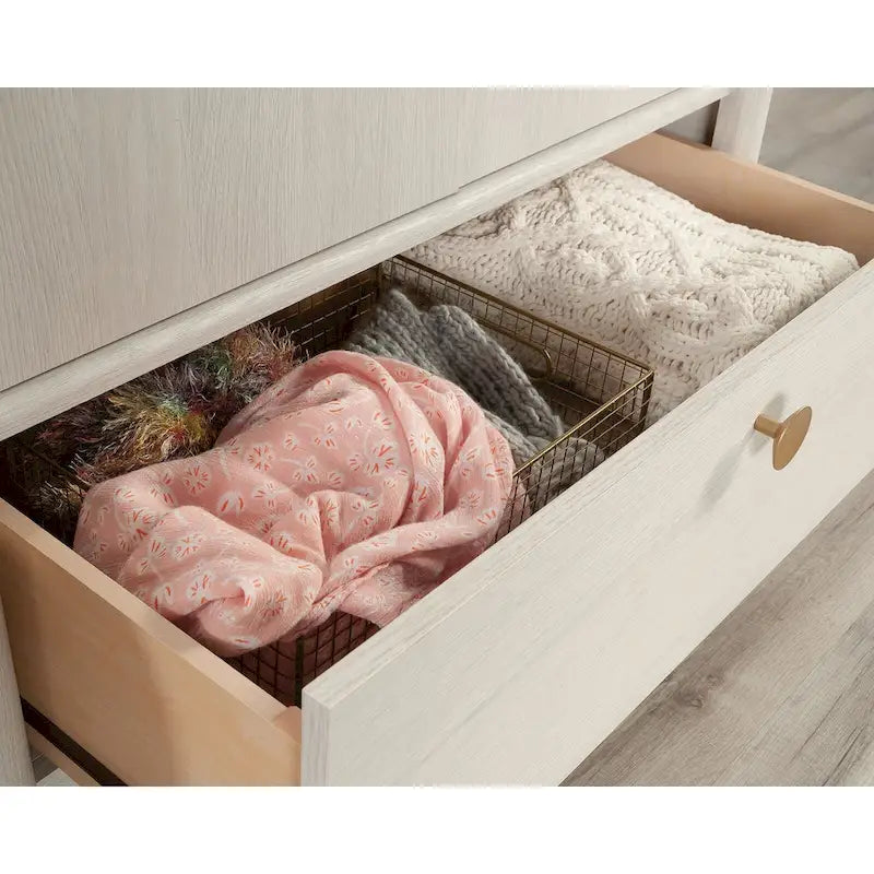 Armoire penderie Dover Edge avec tringle et tiroir – Finition Chêne Denim