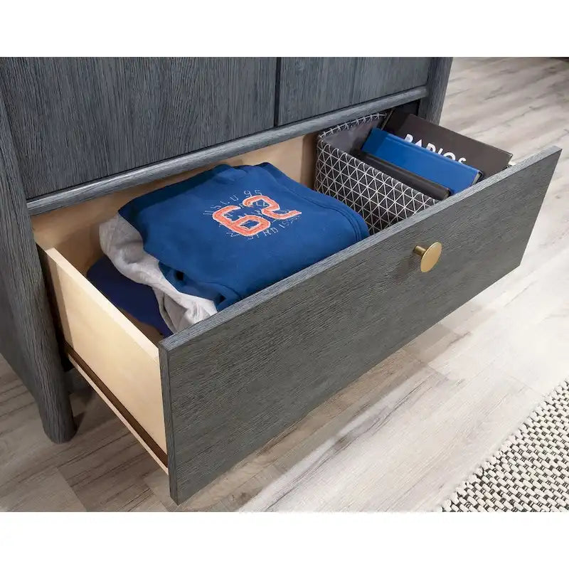 Armoire penderie Dover Edge avec tringle et tiroir – Finition Chêne Denim