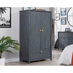 Armoire penderie Dover Edge avec tringle et tiroir – Finition Chêne Denim