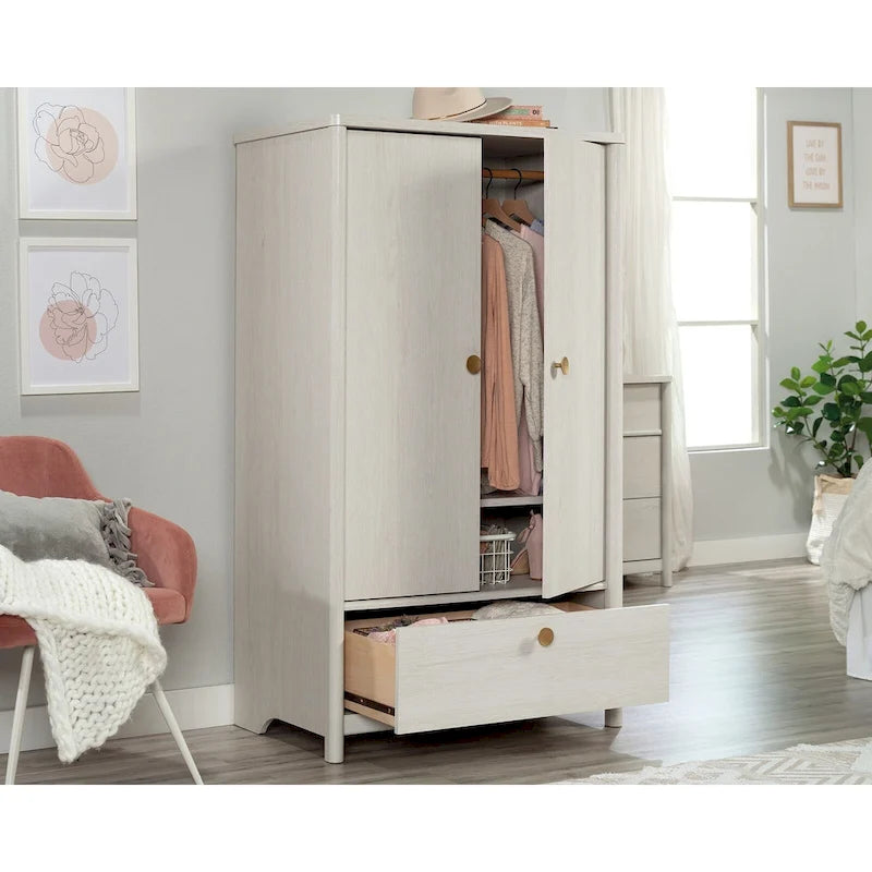 Armoire penderie Dover Edge avec tringle et tiroir – Finition Chêne Denim