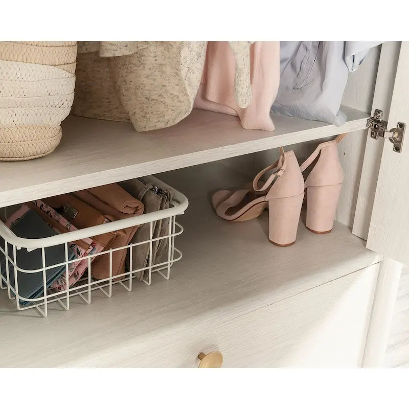 Armoire penderie Dover Edge avec tringle et tiroir – Finition Chêne Denim