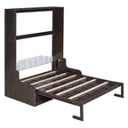 Lit escamotable mural en bois avec coussin