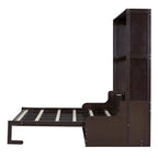 Lit escamotable mural en bois avec coussin
