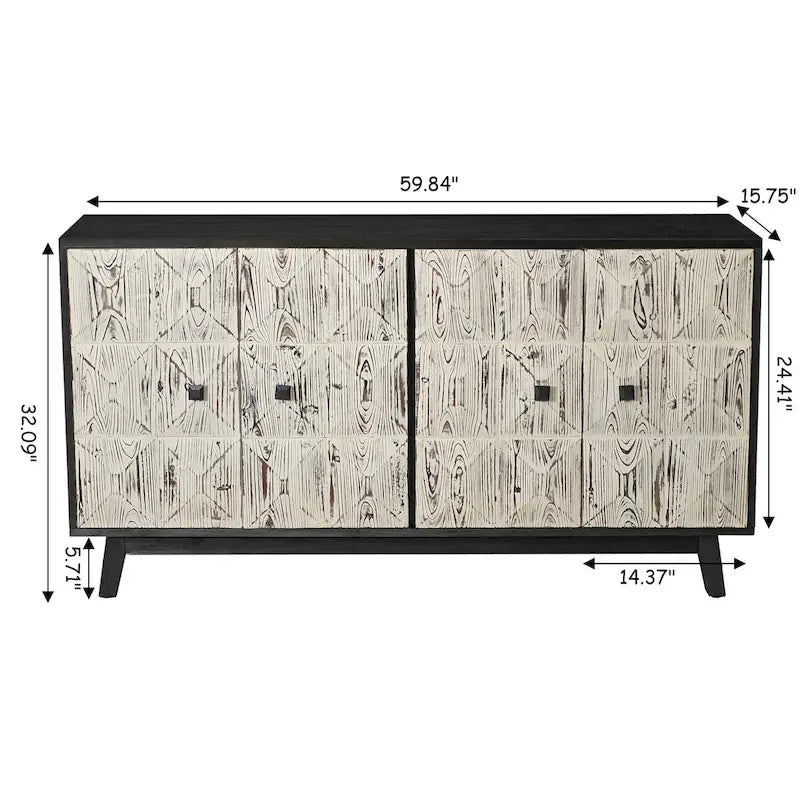 59.84 Buffet vintage 4 portes, buffet autoportant