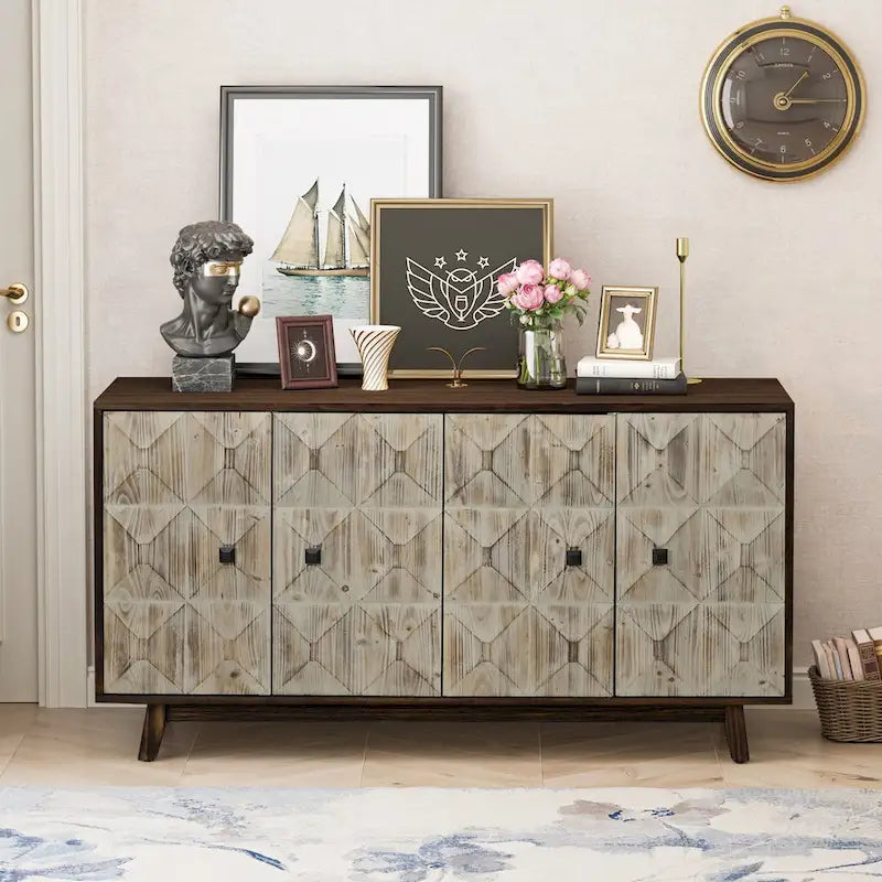 59.84 Buffet vintage 4 portes, buffet autoportant