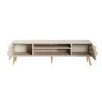 Meuble TV de style moderne du milieu du siècle de 180 cm avec portes à fermeture amortie et rangement dissimulé