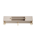 Meuble TV de style moderne du milieu du siècle de 180 cm avec portes à fermeture amortie et rangement dissimulé